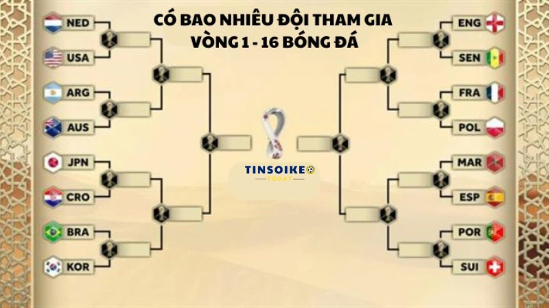 Có bao nhiêu đội tham gia vòng 1 - 16 bóng đá?